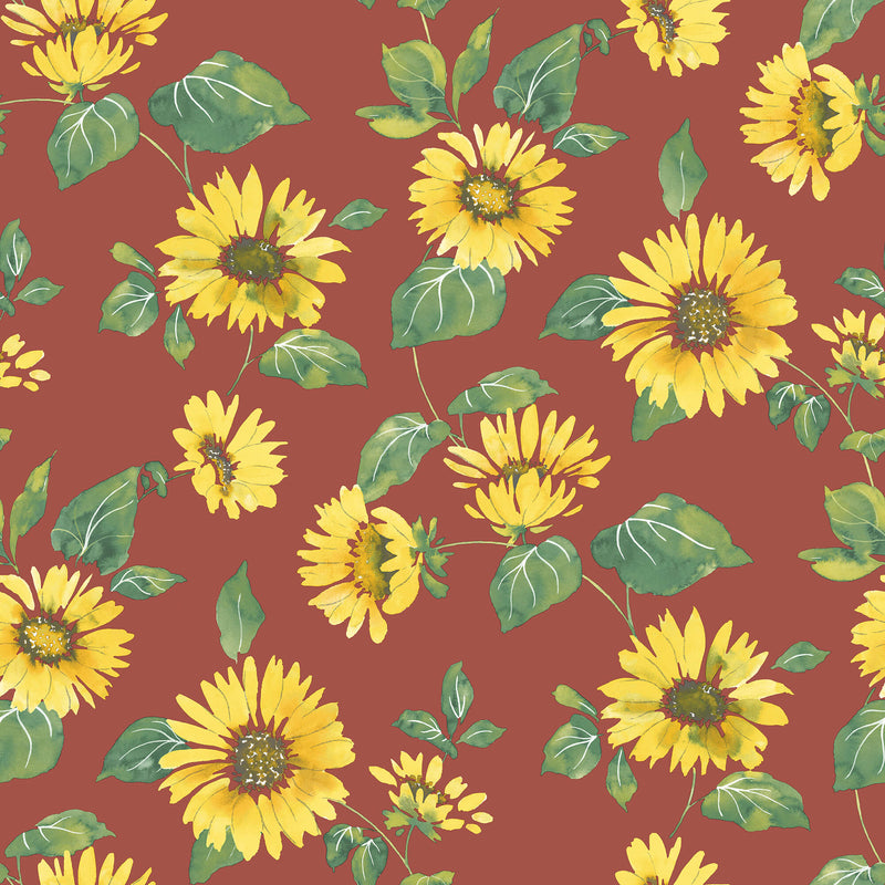 media image for Sunflower Trail Red/Yellow Wallpaper from the Just Kitchens Collection by Galerie Wallcoverings 266