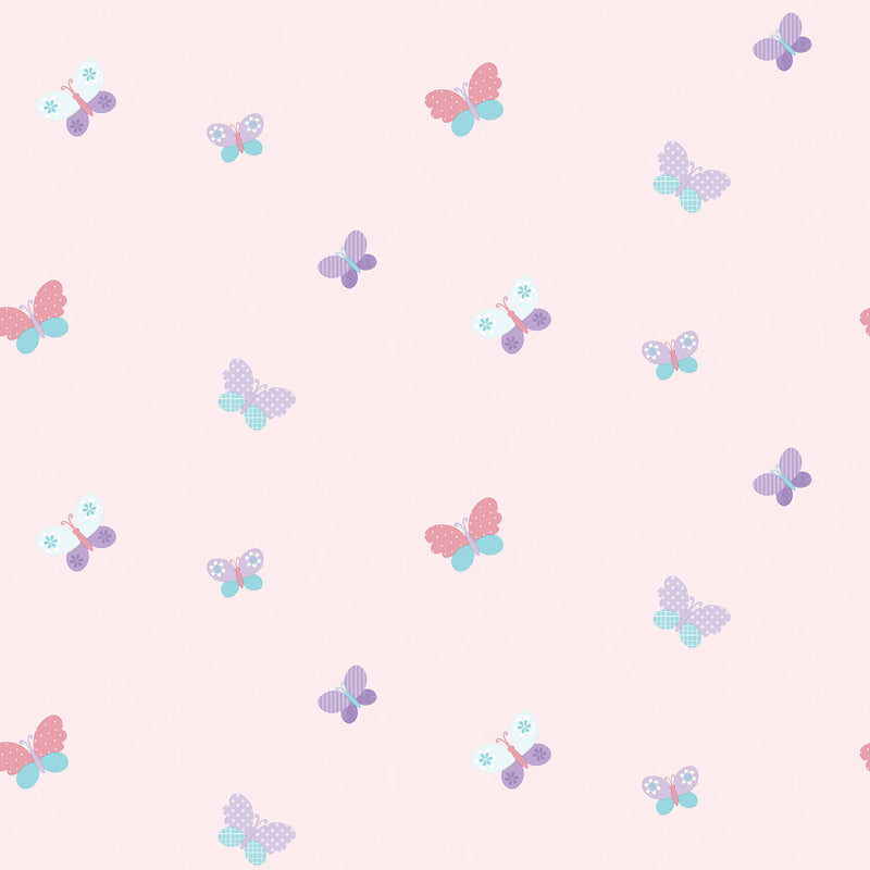 media image for sample butterfly pink wallpaper from the just 4 kids 2 collection by galerie wallcoverings 1 276