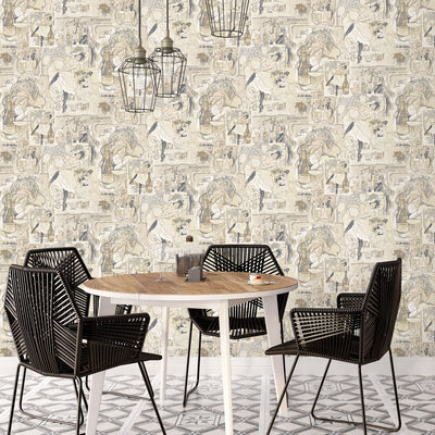 product image for Champagne Posters Beige Wallpaper from the Nostalgie Collection by Galerie Wallcoverings 69