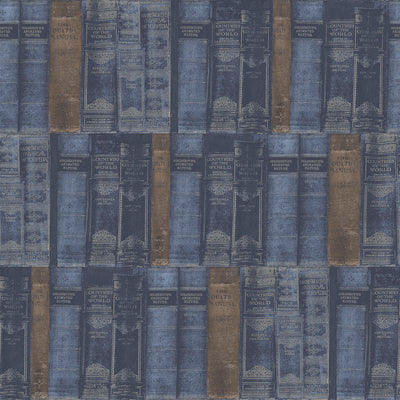 product image for Library Books Blue Wallpaper from the Nostalgie Collection by Galerie Wallcoverings 53