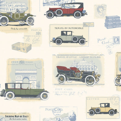 product image for Cars Cream Wallpaper from the Nostalgie Collection by Galerie Wallcoverings 34