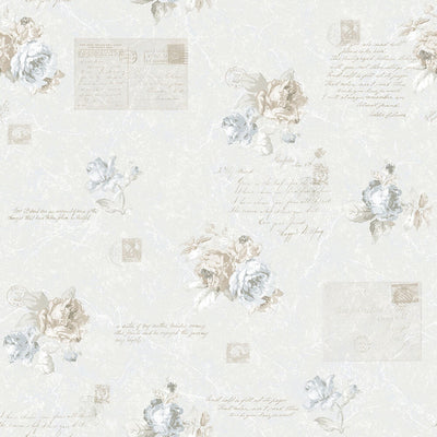 product image of Vintage Rose Wallpaper in Blue 512