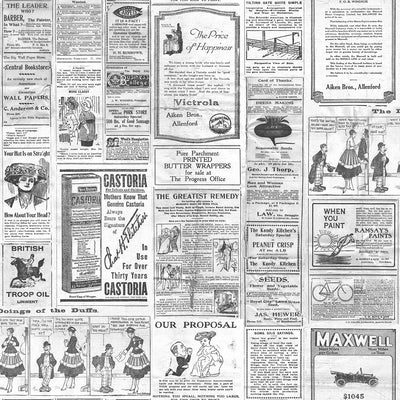 product image for Newspapers Black/White Wallpaper from the Nostalgie Collection by Galerie Wallcoverings 67