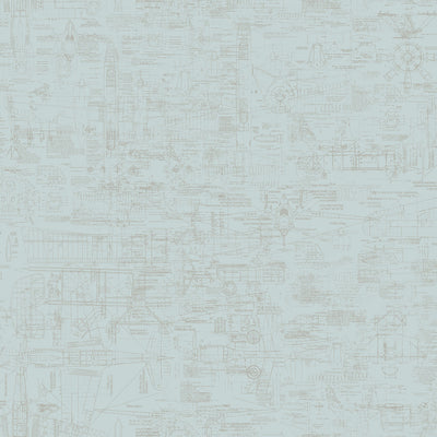 product image for Blueprint Blue Wallpaper from the Nostalgie Collection by Galerie Wallcoverings 2