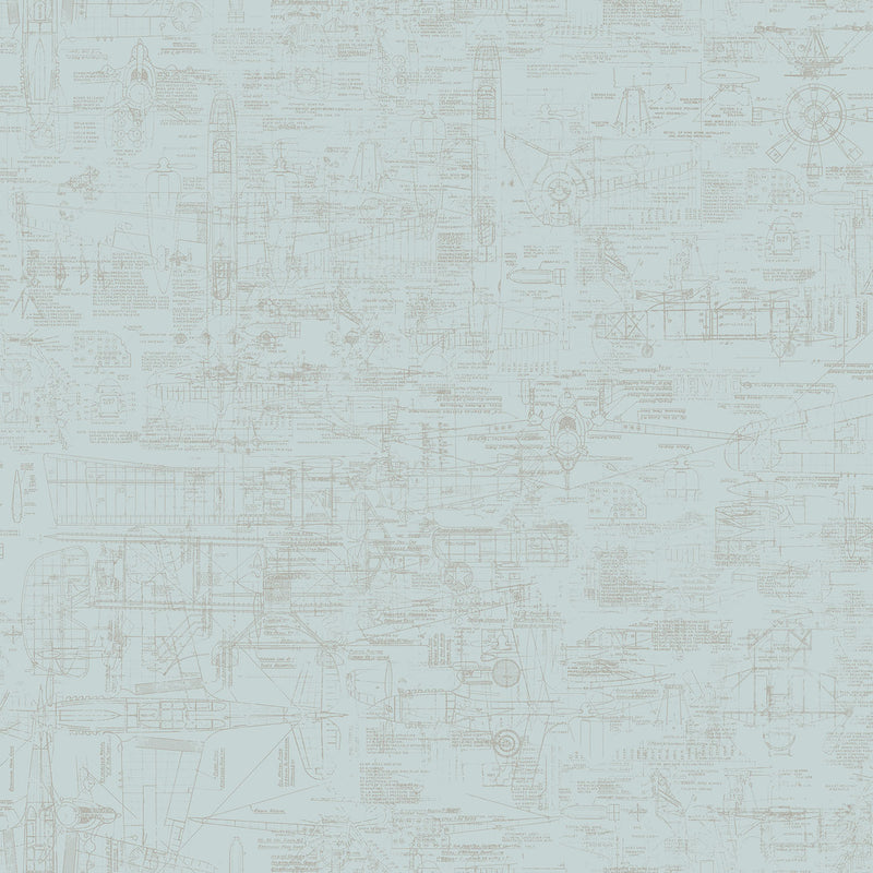 media image for Blueprint Blue Wallpaper from the Nostalgie Collection by Galerie Wallcoverings 289