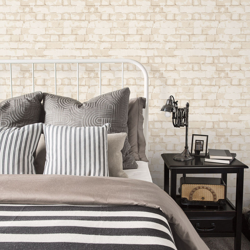 media image for Brick Wall Cream Wallpaper from the Nostalgie Collection by Galerie Wallcoverings 277