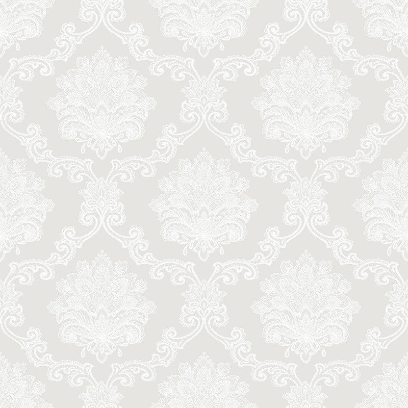 Shop Sample Nordic Elements Damask Wallpaper in Cream | Burke Decor