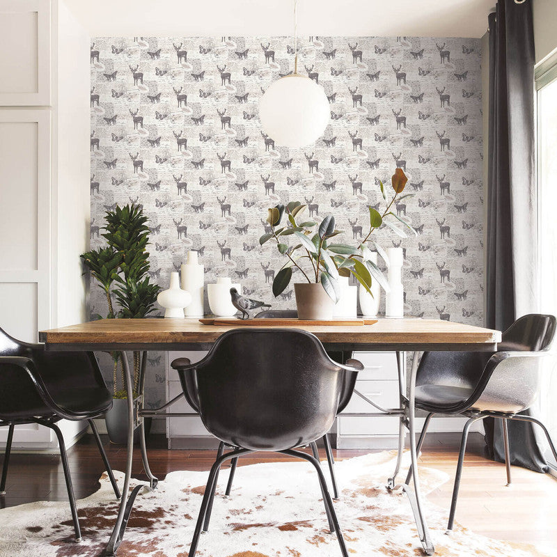 media image for Nordic Elements Motif Wallpaper in Greys 280