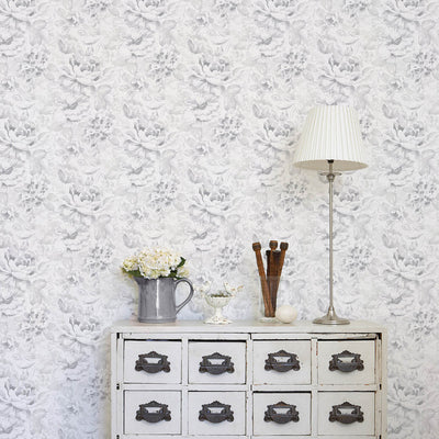 product image for Nordic Elements Floral Wallpaper in Silver Grey 23