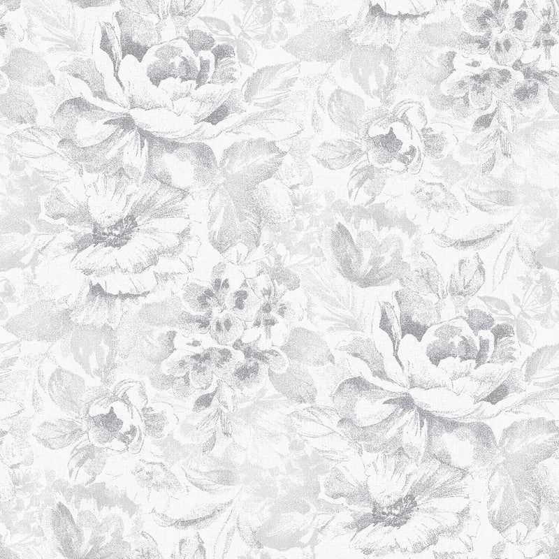 media image for Nordic Elements Floral Wallpaper in Silver Grey 244