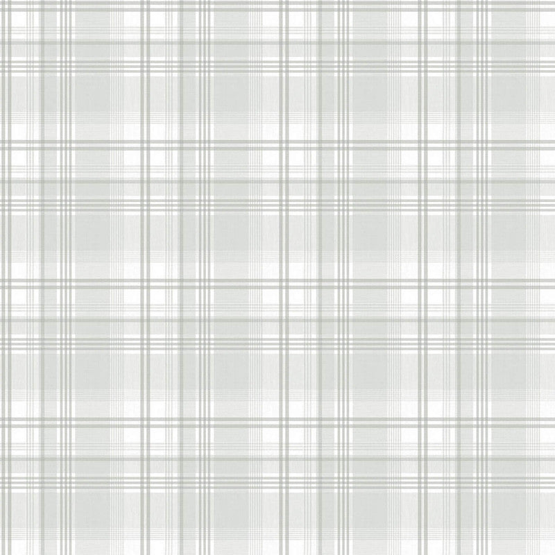 media image for Nordic Elements Check Plaid Wallpaper in Silver Grey 264