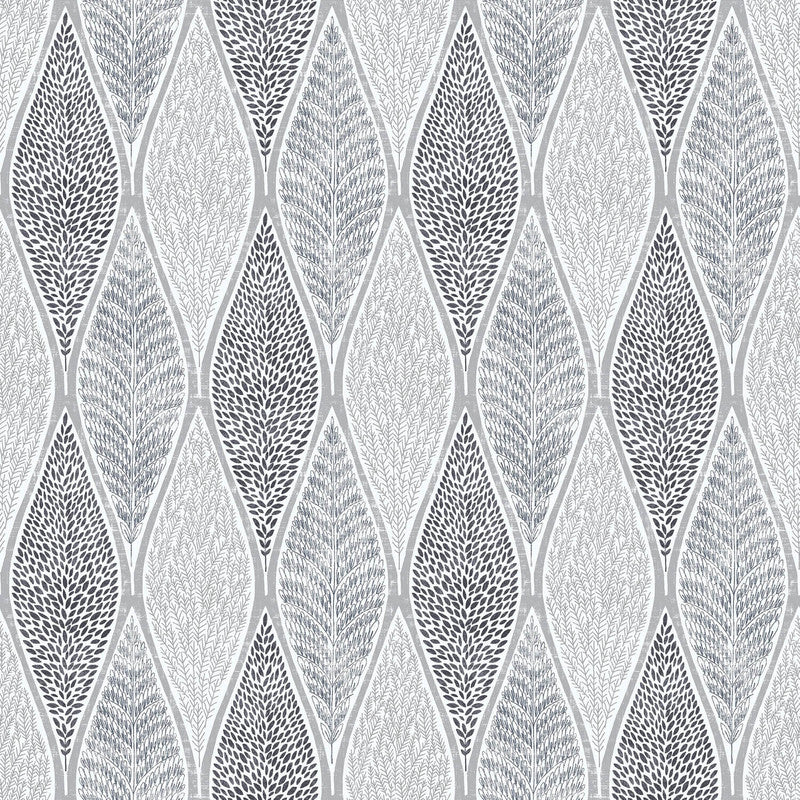 media image for Nordic Elements Tree Leaf Wallpaper in Silver 263