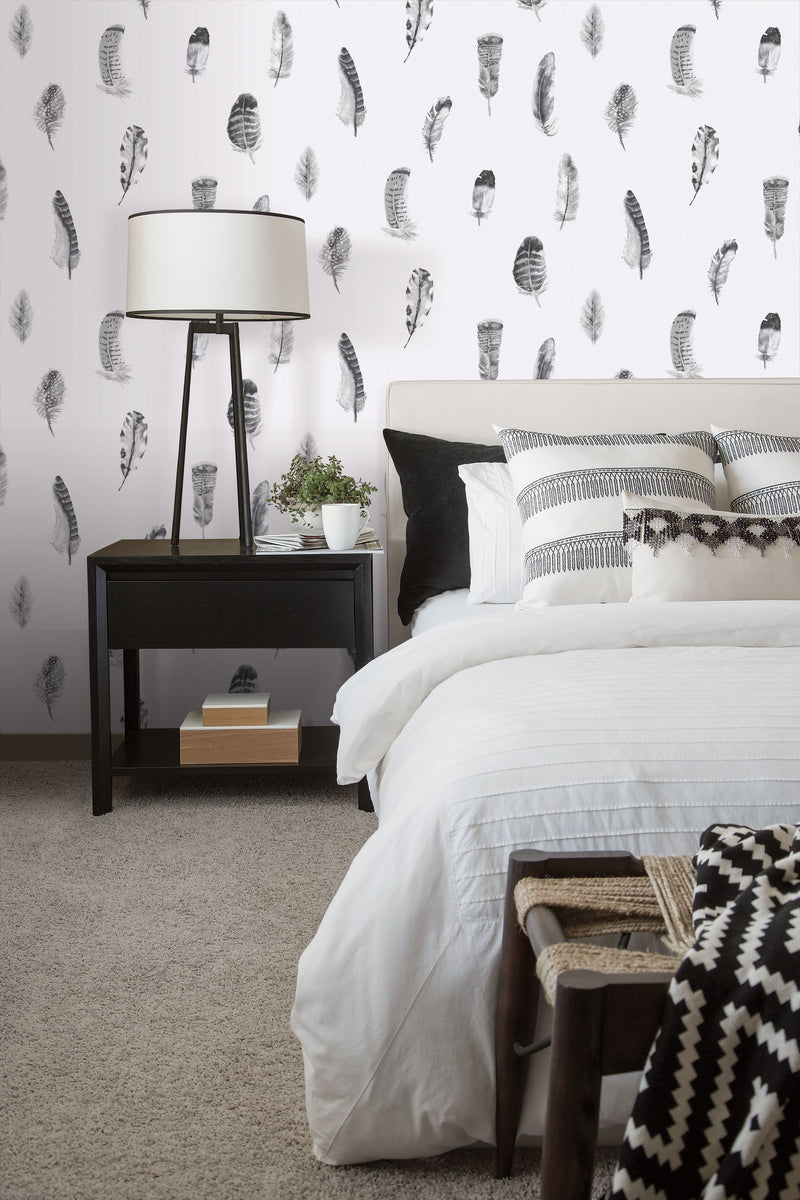 media image for Feathers Black Wallpaper from the Global Fusion Collection by Galerie Wallcoverings 29