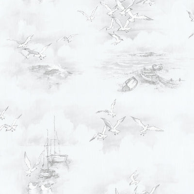 product image for Seagulls Grey Wallpaper from the Global Fusion Collection by Galerie Wallcoverings 21