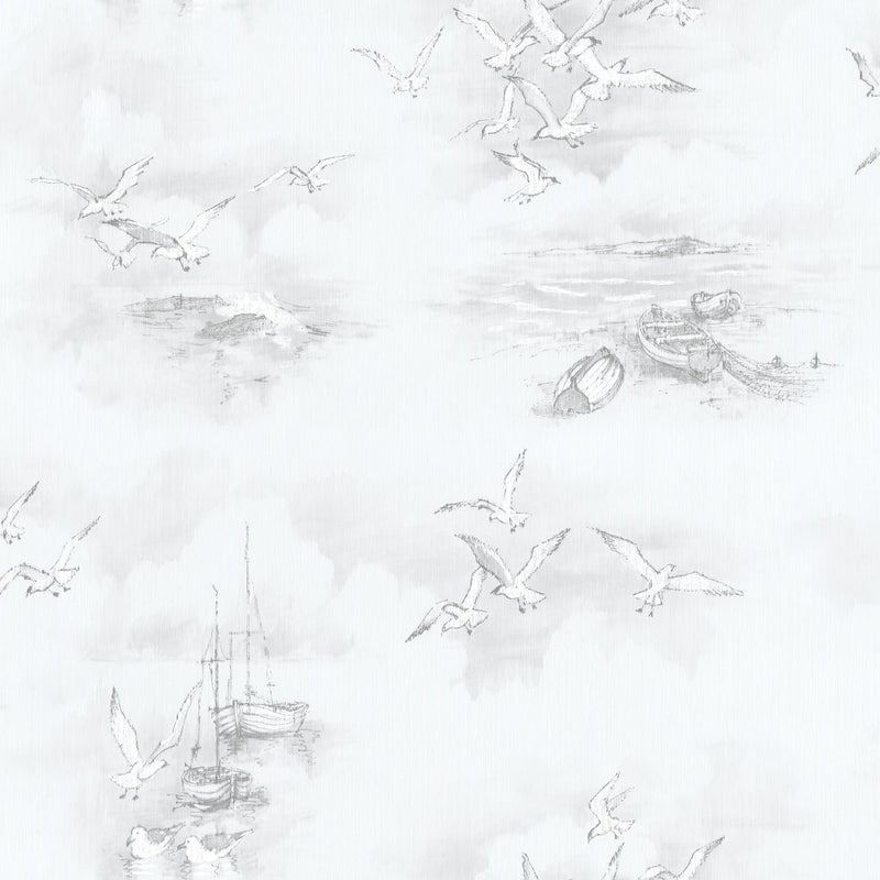 media image for Seagulls Grey Wallpaper from the Global Fusion Collection by Galerie Wallcoverings 219