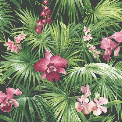 product image of Tropical Florals Pink Wallpaper from the Global Fusion Collection by Galerie Wallcoverings 562