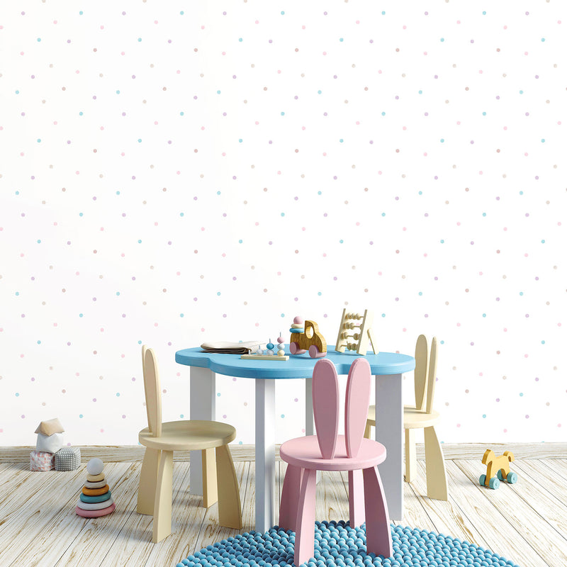 media image for Colorful Dot Purple/Pink Wallpaper from the Just 4 Kids 2 Collection by Galerie Wallcoverings 267