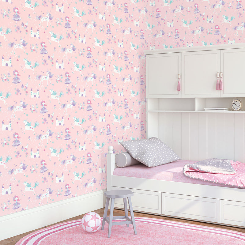 media image for Enchanted Pink Wallpaper from the Just 4 Kids 2 Collection by Galerie Wallcoverings 267