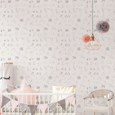 product image for Fun Alphabet Grey Wallpaper from the Just 4 Kids 2 Collection by Galerie Wallcoverings 61