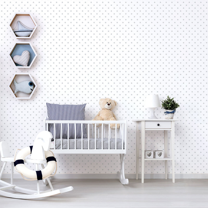 media image for Twinkle Star Grey Wallpaper from the Just 4 Kids 2 Collection by Galerie Wallcoverings 294