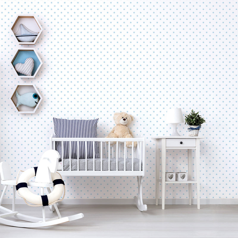 media image for Twinkle Star Blue Wallpaper from the Just 4 Kids 2 Collection by Galerie Wallcoverings 216