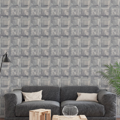 product image of Door Dark Grey Wallpaper from the Nostalgie Collection by Galerie Wallcoverings 590