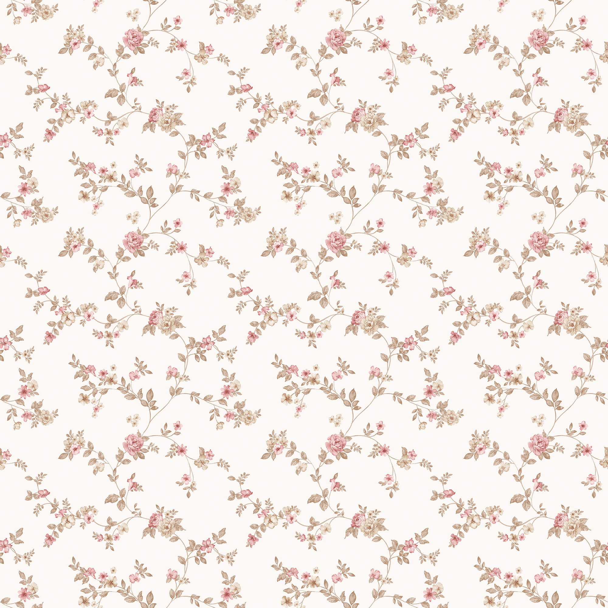 Shop Delicate Floral Cranberry/Tan Wallpaper from the Small Prints ...