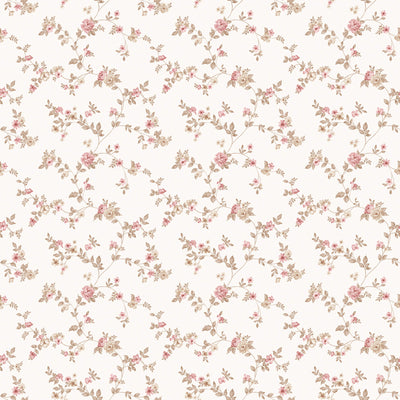 product image of Delicate Floral Cranberry/Tan Wallpaper from the Small Prints Collection by Galerie Wallcoverings 562