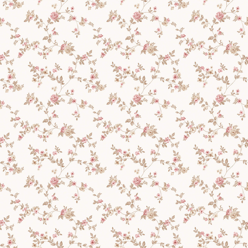 media image for Delicate Floral Cranberry/Tan Wallpaper from the Small Prints Collection by Galerie Wallcoverings 296