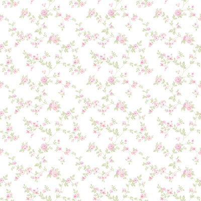 product image of sample delicate floral pink green wallpaper from the small prints collection by galerie wallcoverings 1 581