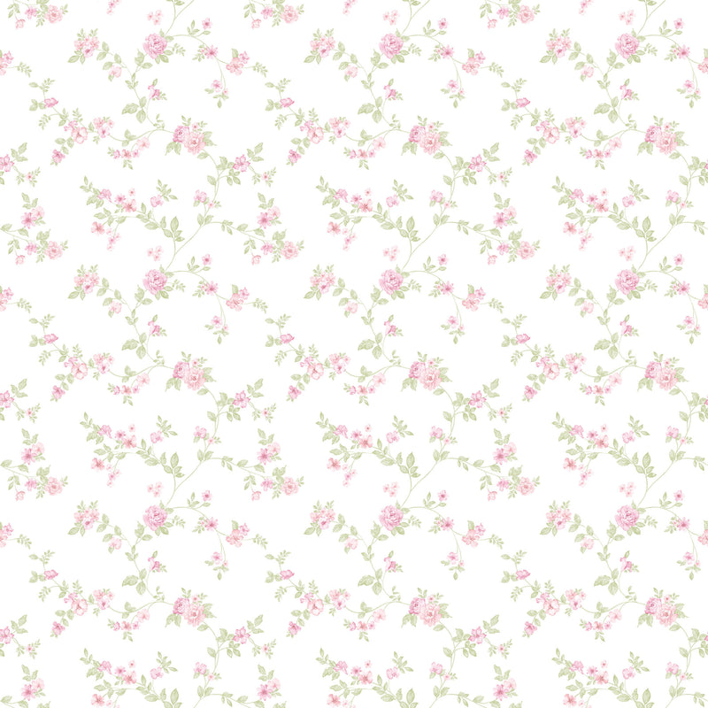 media image for sample delicate floral pink green wallpaper from the small prints collection by galerie wallcoverings 1 298