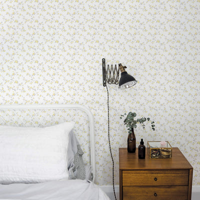 product image for Delicate Floral Yellow/Grey Wallpaper from the Small Prints Collection by Galerie Wallcoverings 25