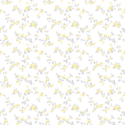 product image of Delicate Floral Yellow/Grey Wallpaper from the Small Prints Collection by Galerie Wallcoverings 52