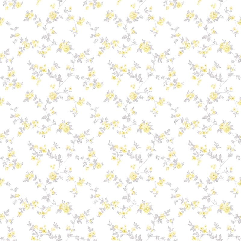 media image for Delicate Floral Yellow/Grey Wallpaper from the Small Prints Collection by Galerie Wallcoverings 214