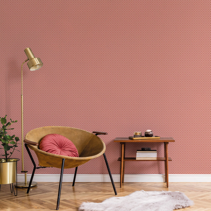 media image for Medallion Cranberry Wallpaper from the Small Prints Collection by Galerie Wallcoverings 280