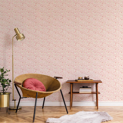 product image for Mini Mod Floral Cranberry/Tan Wallpaper from the Small Prints Collection by Galerie Wallcoverings 2