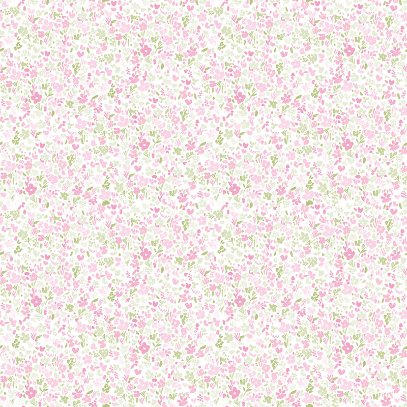 media image for sample mini mod floral pink green wallpaper from the small prints collection by galerie wallcoverings 1 265