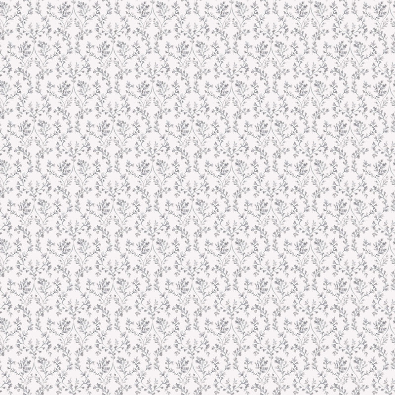 media image for Ogee Floral Black/Grey Wallpaper from the Small Prints Collection by Galerie Wallcoverings 297