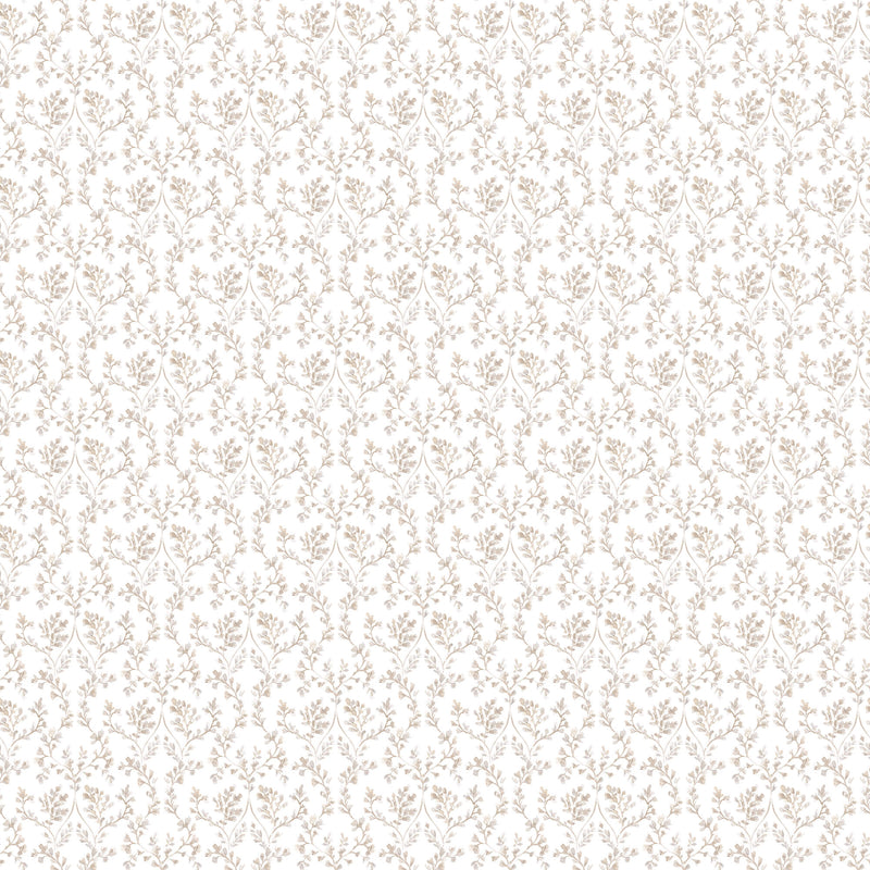 media image for Ogee Floral Taupe Wallpaper from the Small Prints Collection by Galerie Wallcoverings 297