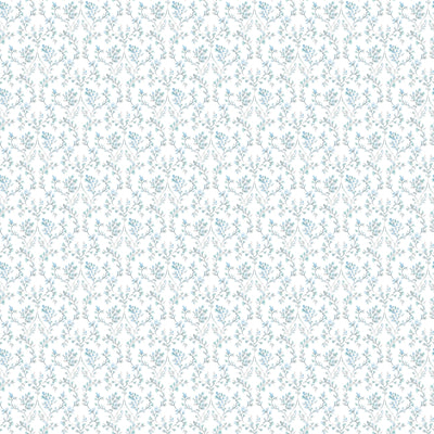 product image of Ogee Floral Teal/Beige Wallpaper from the Small Prints Collection by Galerie Wallcoverings 531