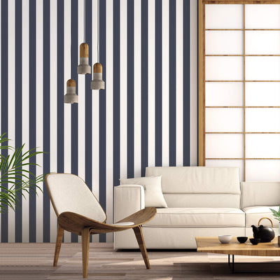 product image for Awning Stripe Navy Wallpaper from the Just Kitchens Collection by Galerie Wallcoverings 87