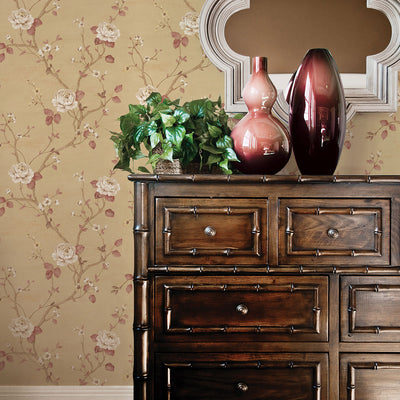 product image for Large Floral Tan/Red Wallpaper from the Palazzo Collection by Galerie Wallcoverings 39