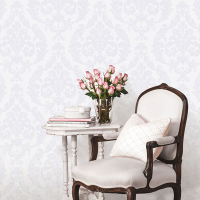 product image for Traditional Damask White Wallpaper from the Palazzo Collection by Galerie Wallcoverings 28