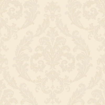 product image of Traditional Damask Ivory Wallpaper from the Palazzo Collection by Galerie Wallcoverings 560