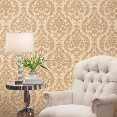 product image for Traditional Damask Gold Wallpaper from the Palazzo Collection by Galerie Wallcoverings 21