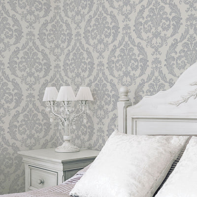 product image for Traditional Damask Grey Wallpaper from the Palazzo Collection by Galerie Wallcoverings 49