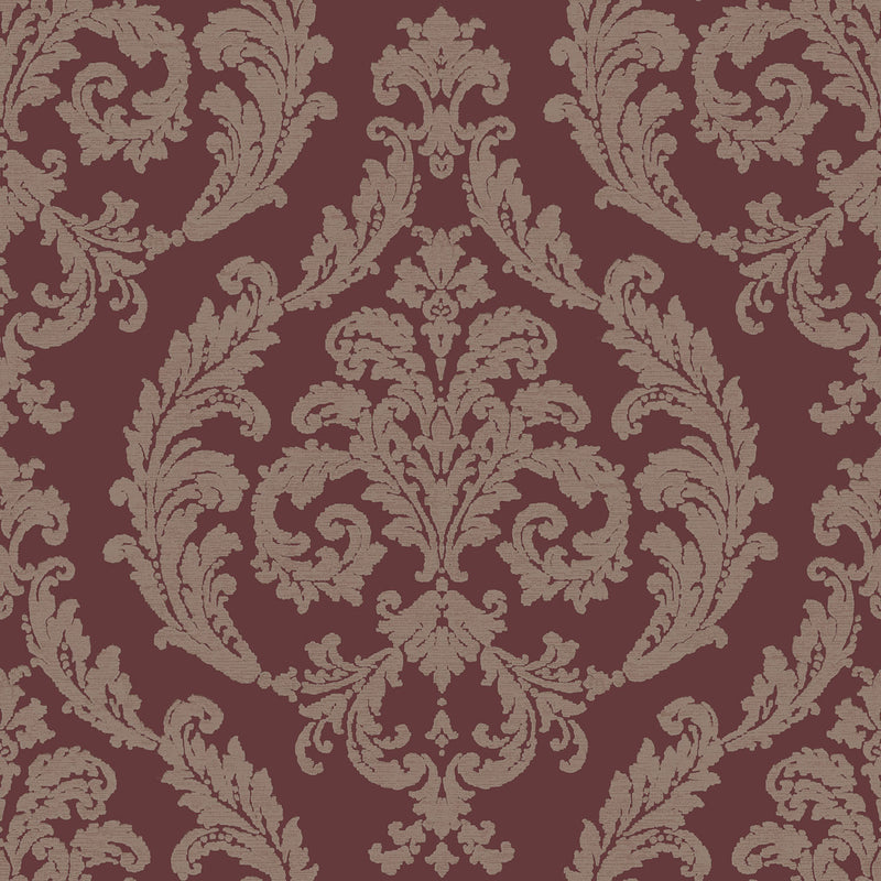 media image for Traditional Damask Maroon Wallpaper from the Palazzo Collection by Galerie Wallcoverings 250