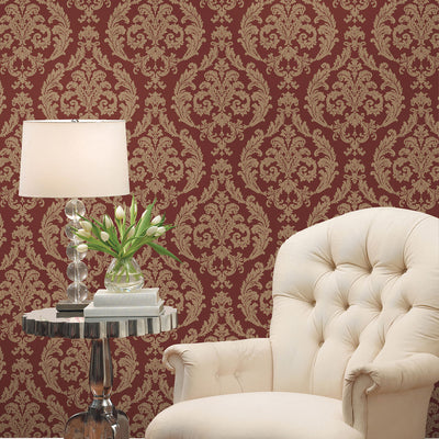 product image for Traditional Damask Red/Gold Wallpaper from the Palazzo Collection by Galerie Wallcoverings 3