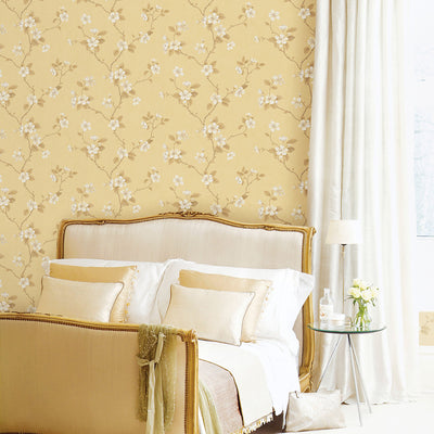 product image for Floral Branch Yellow Wallpaper from the Palazzo Collection by Galerie Wallcoverings 2