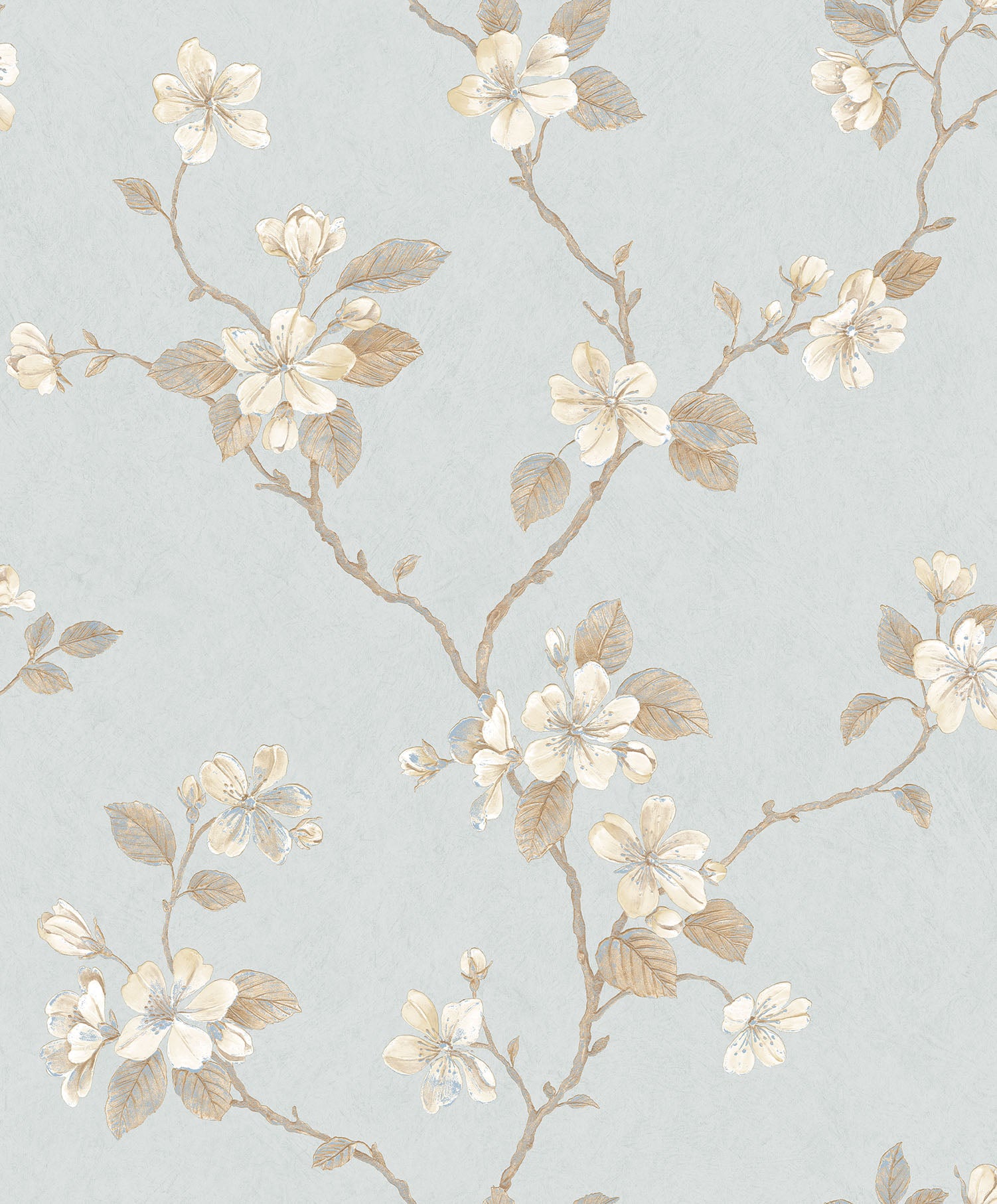 Shop Floral Branch Blue Wallpaper from the Palazzo Collection | Burke Decor